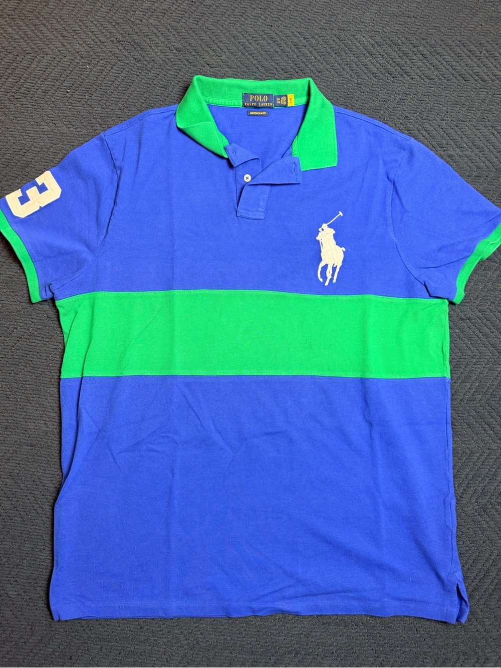 Polo by Ralph Lauren Blue & Green Stripe Short-Sleeve Polo